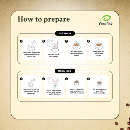 Floragate Mushroom Coffee 5 in 1 Hazelnut 30 Sachets (Sweetened With Sucralose)