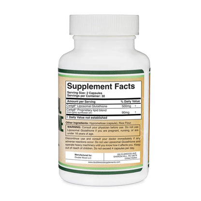 Double Wood Liposomal Glutathione 500mg 60 capsules