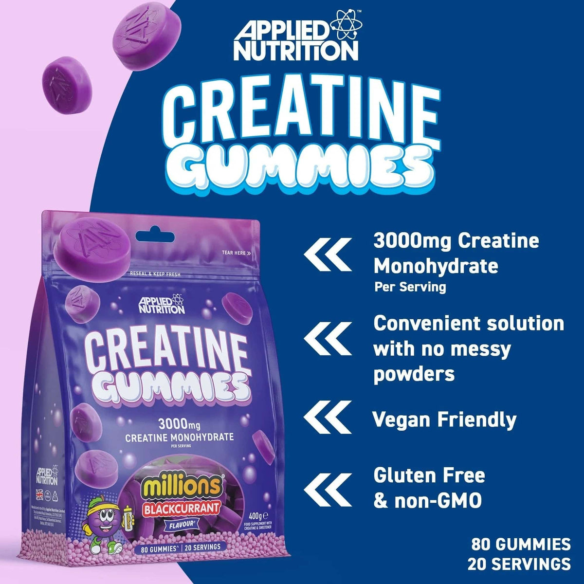 Creatine Monohydrate Gummies (20 Servings) Applied Nutrition
