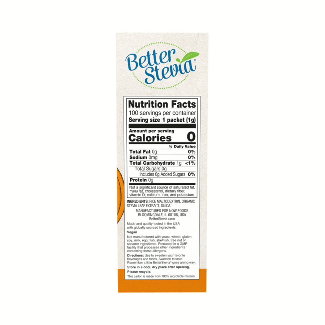 NOW Better Stevia 100 packets